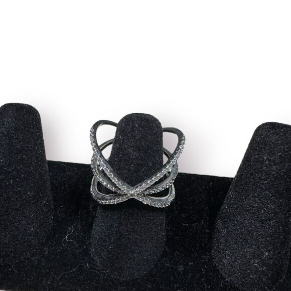 Vintage Plain & CZ Reversible Triple Band Ring 925 Sterling Silver Size 9‎ - Picture 1 of 7